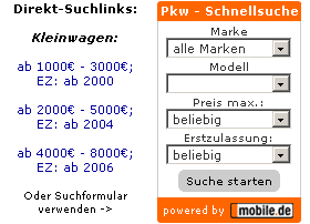Auto/Pkw/Kfz/Fahrzeug Suche - Gadget